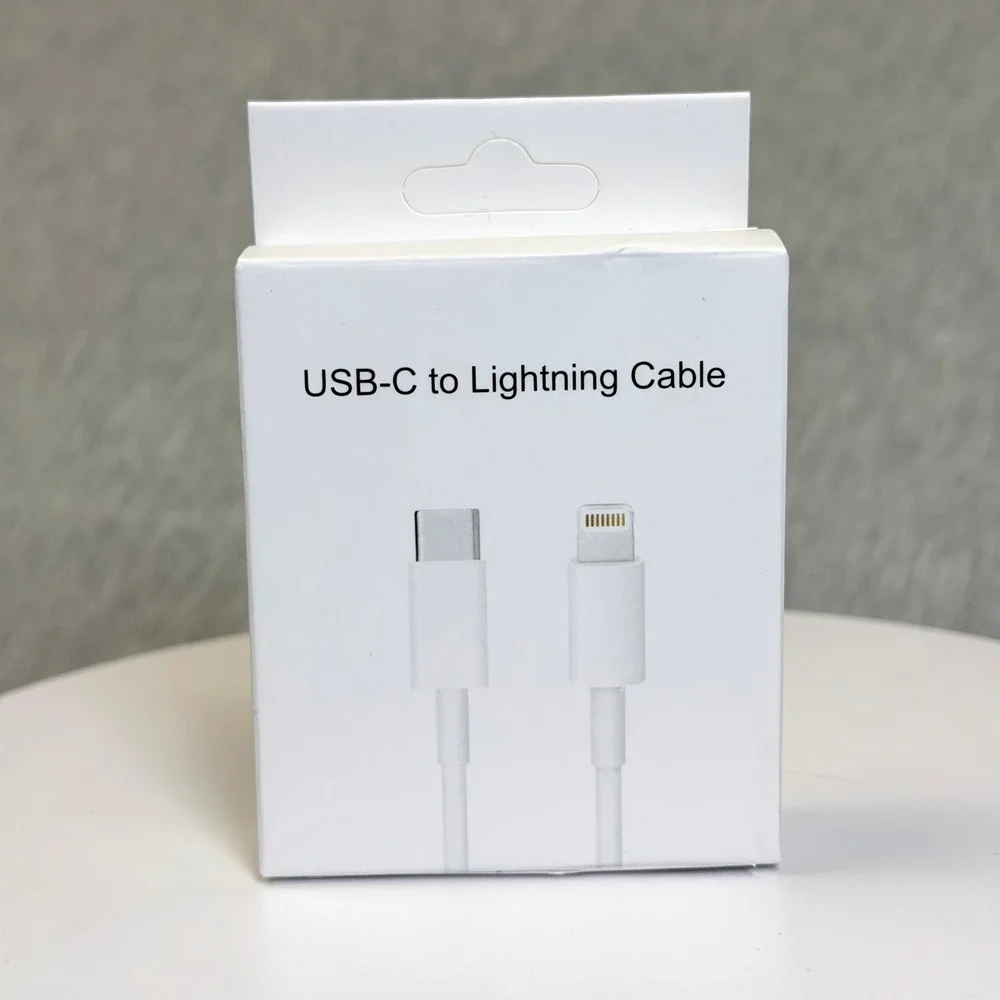Lot of 3, 2 USB-C to Lightning and 1 Type-C to C Fast Charging Cables White New